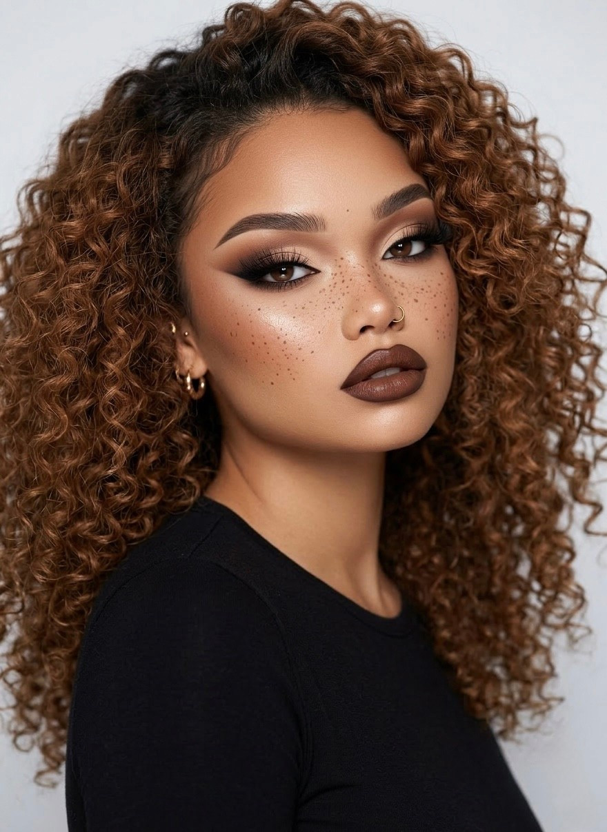 Full glam kind of night. I was playing around with a deeper brown lip and soft smoky eyes and ended up loving how warm everything looks together. The freckles + glossy skin combo is still my favorite.

Makeup details are linked here if you want to recreate the look.

#LTKselfcare #LTKBeauty #LTKgrwm
