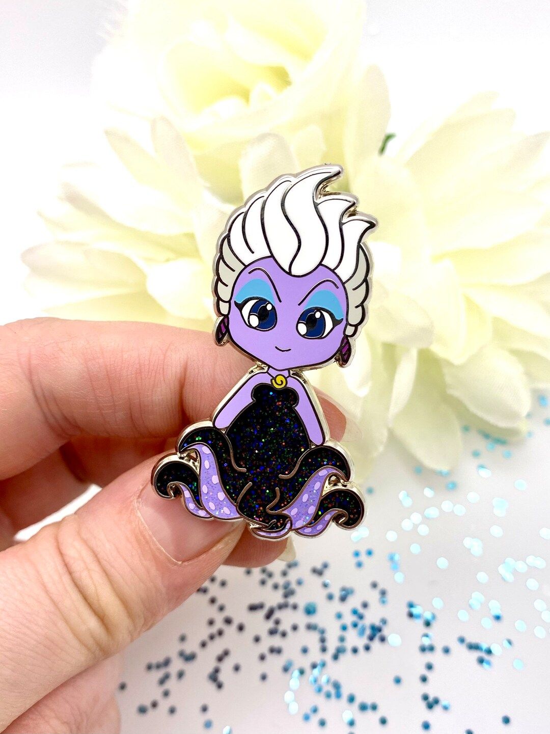 Cute Chibi Ursula Glitter Fantasy Pin | Etsy (US)