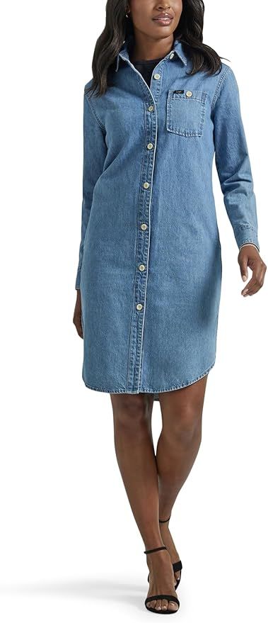 Lee Women's Legendary All Purpose Long Sleeve Denim Dress | Amazon (US)