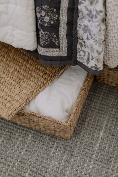 Utilizing the space under your bed with these pretty underbed storage baskets! Perfect for holding extra bedding! 

#LTKhome