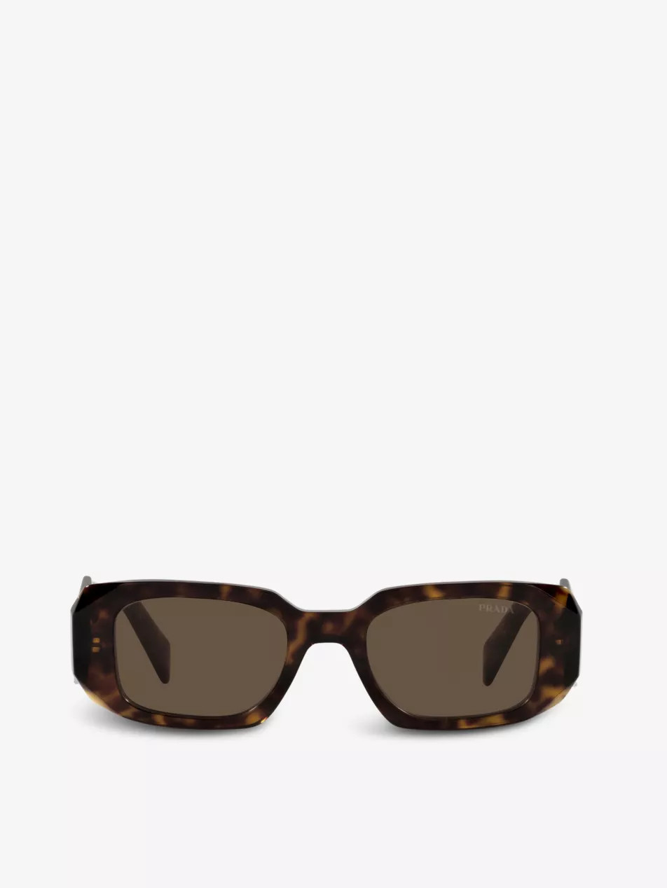 PR 17WS rectangular-frame tortoiseshell sunglasses | Selfridges