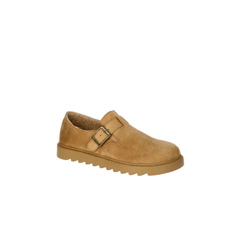 No Boundaries Casual Buckle Clogs with Faux Shearling Lining, Women’s | Walmart (US)
