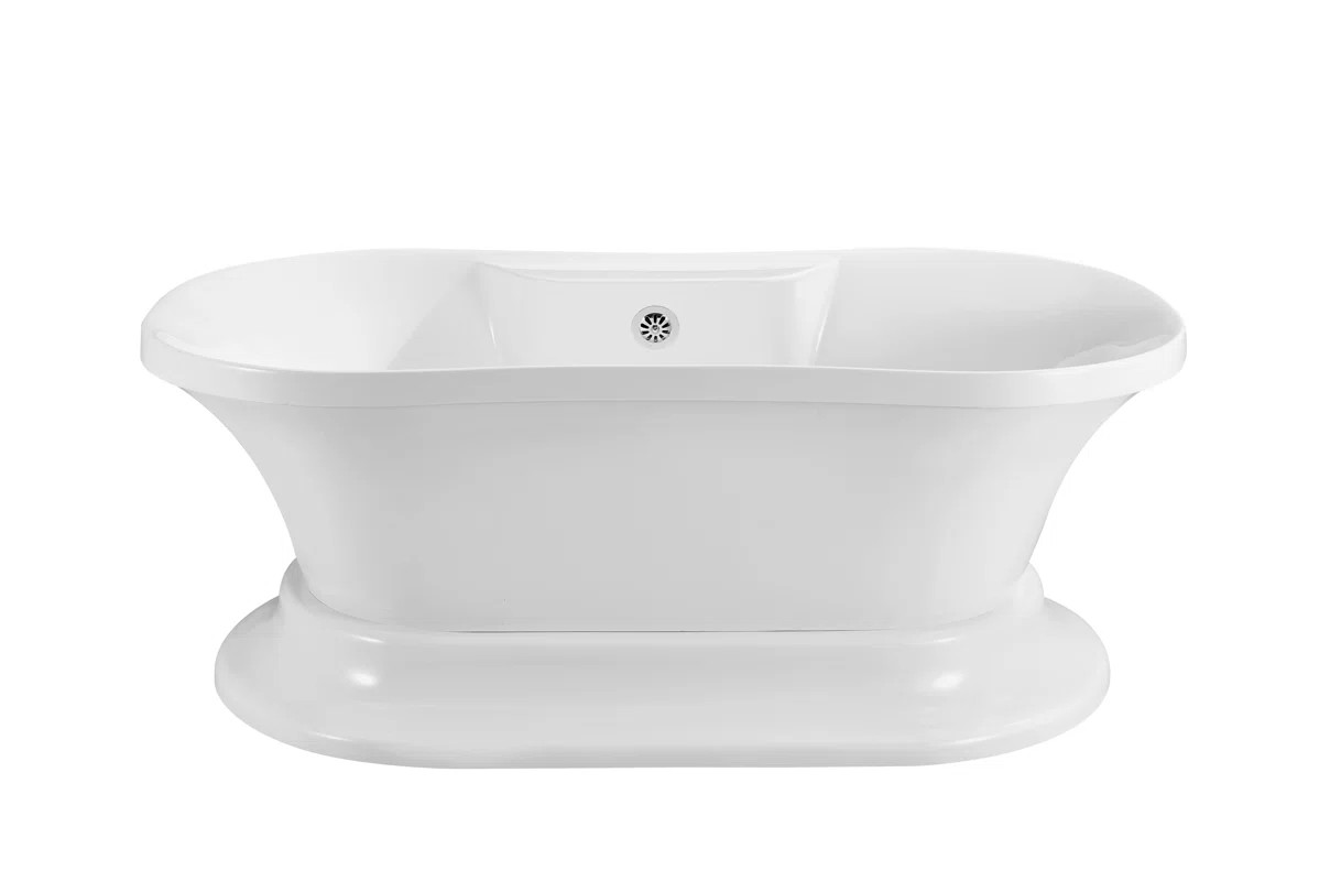 60" x 32" Freestanding Soaking Bathtub | Wayfair North America