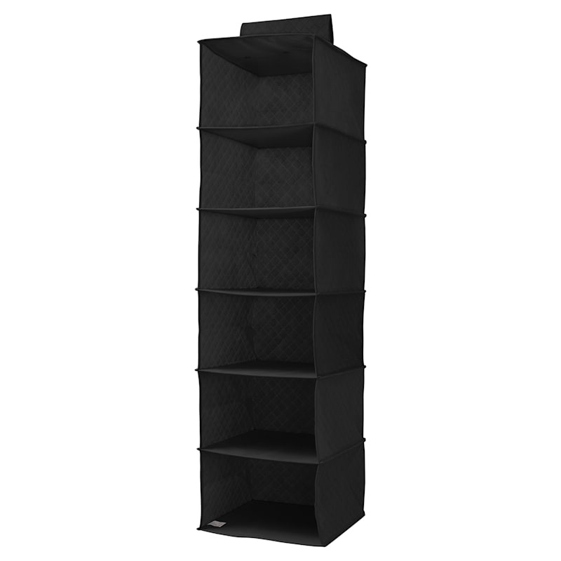 6-Shelf Hanging Sweater Organizer, Black | At Home