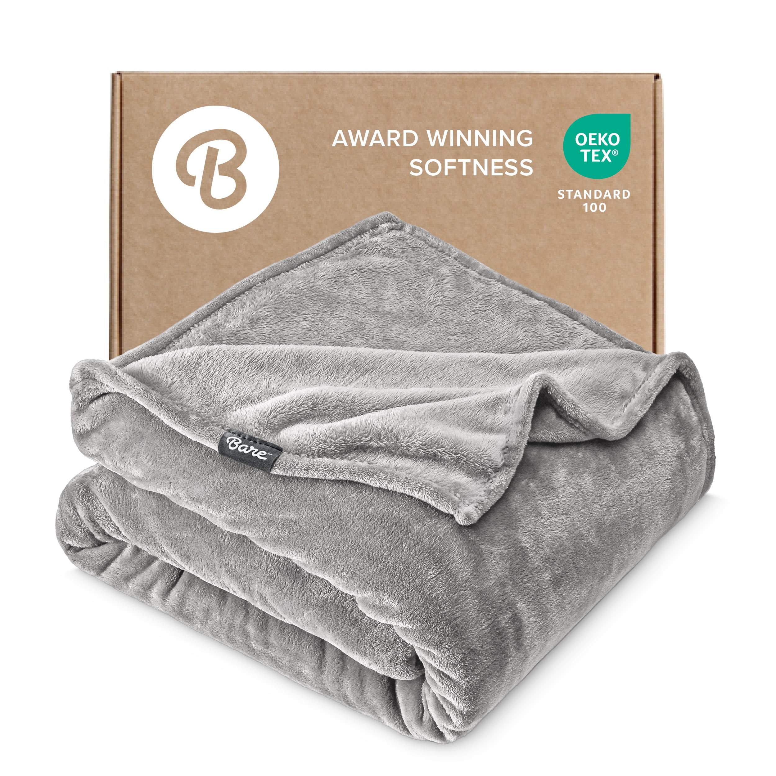Bare Home Microplush Fleece Blanket - 300 GSM - Fuzzy Microfleece - Soft & Plush - Full/Queen, Li... | Walmart (US)