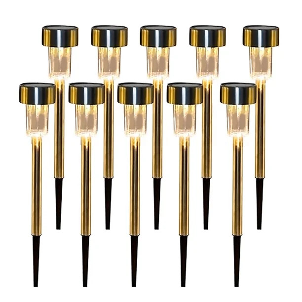 Solar Lights Outdoor  Clearance , 10 Pack Stainless Steel Outdoor Solar Lights for Walkway- Water... | Walmart (US)
