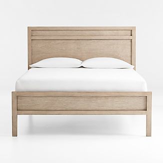 Keane Weathered Natural Solid Wood Queen Bed + Reviews | Crate & Barrel | Crate & Barrel