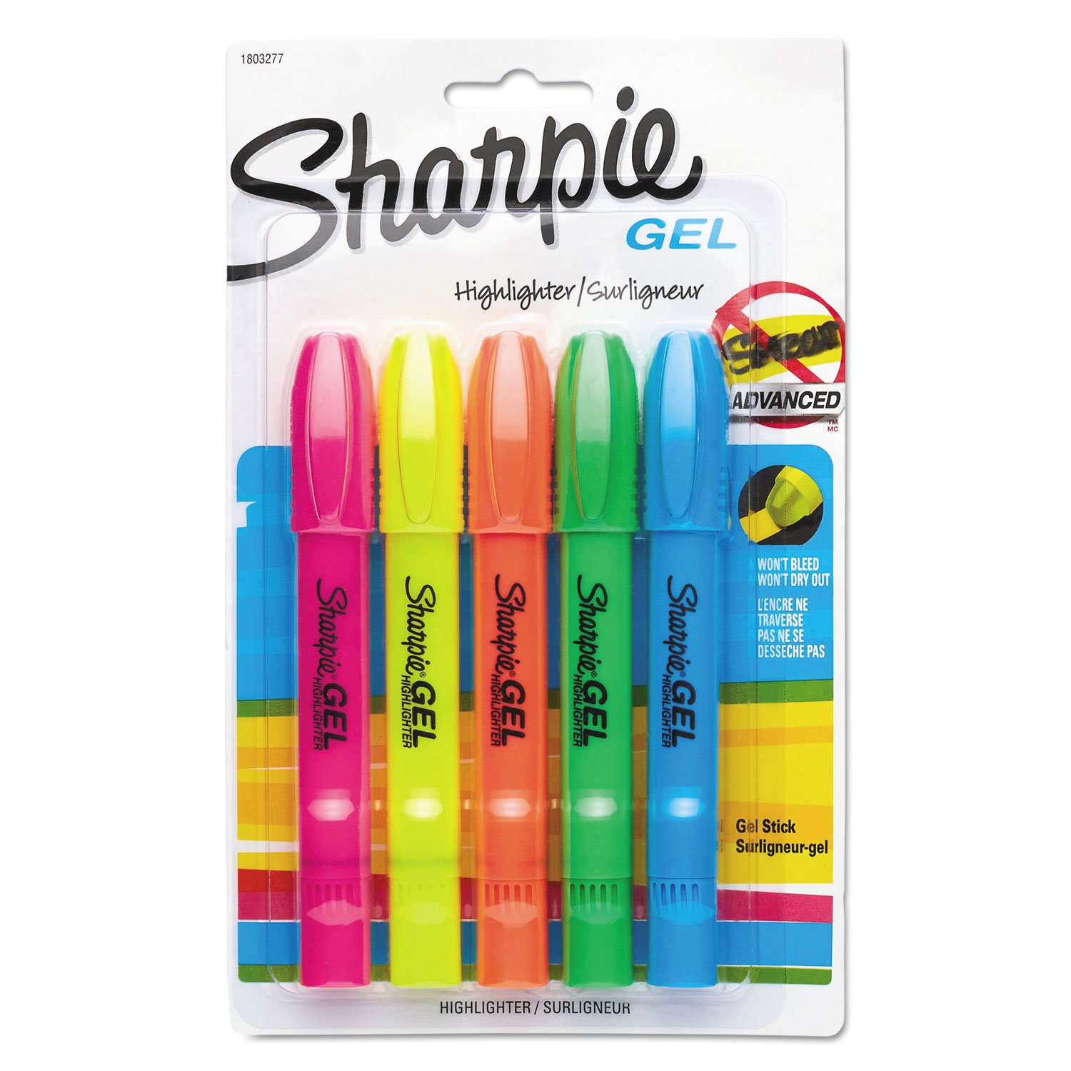 Sharpie Gel Highlighters Bullet Tip Assorted Fluorescent Highlighter Markers 5 Count Pack Smear A... | Amazon (US)