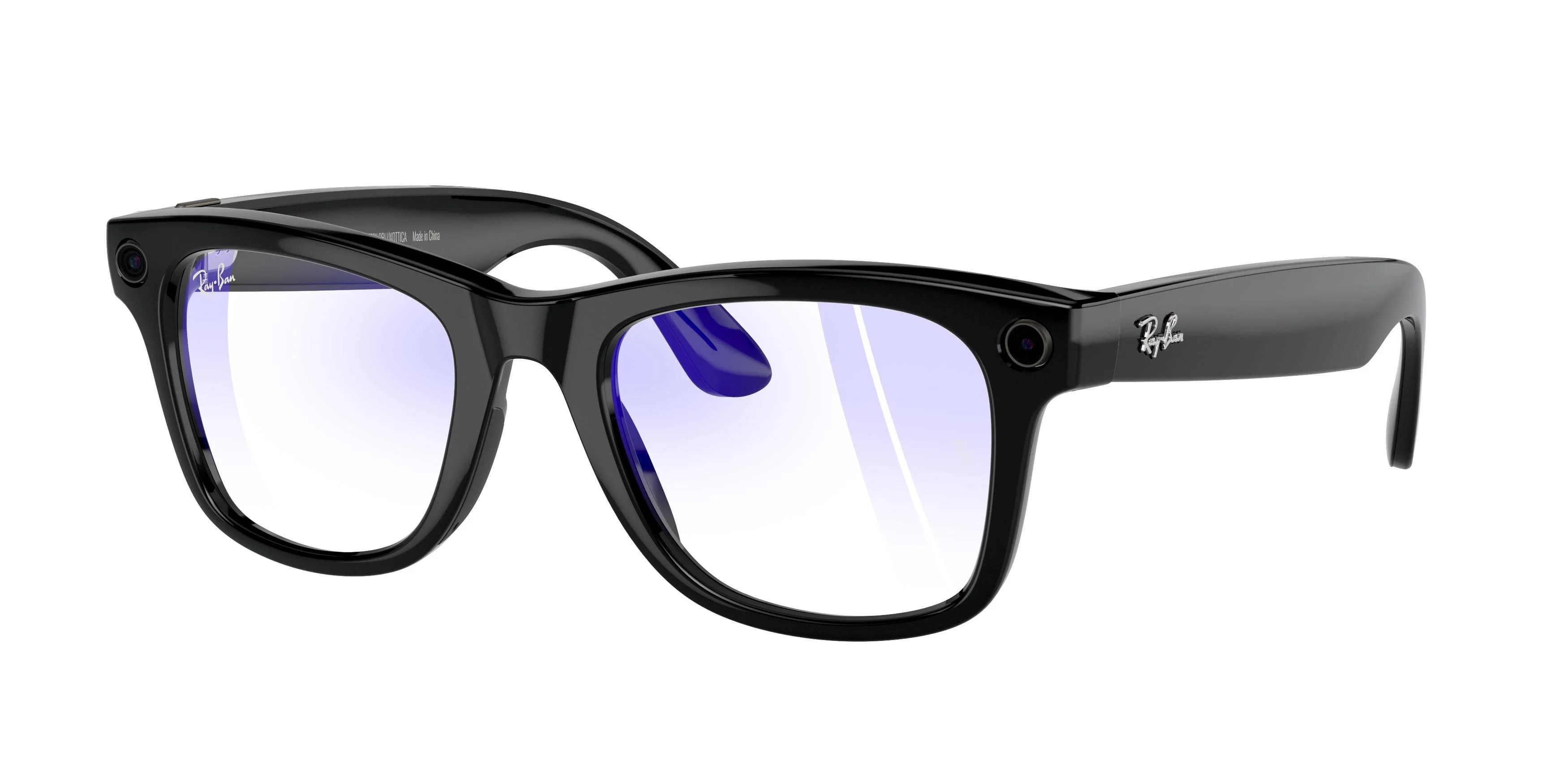 Ray-Ban Meta Wayfarer 4008 Sunglasses 601/SB - Black - Clear Unisex Square | Designer Optics