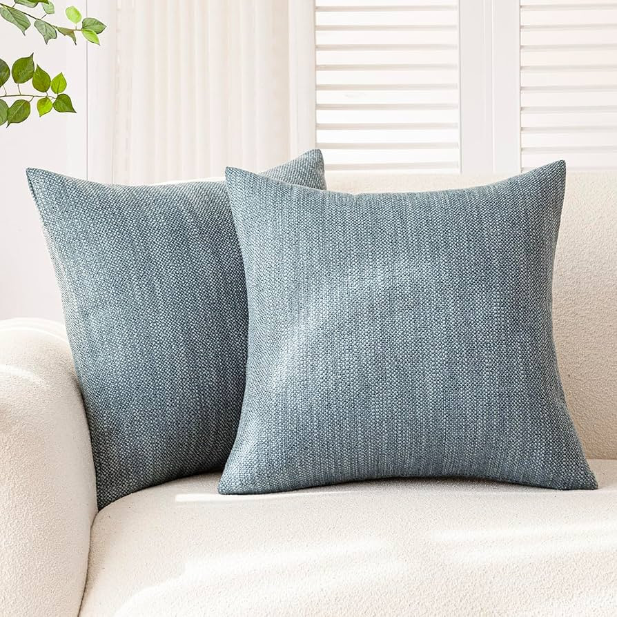 Foindtower Set of 2 Decorative Textured Burlap Linen Throw Pillow Covers Farmhouse Boho Cushion C... | Amazon (US)