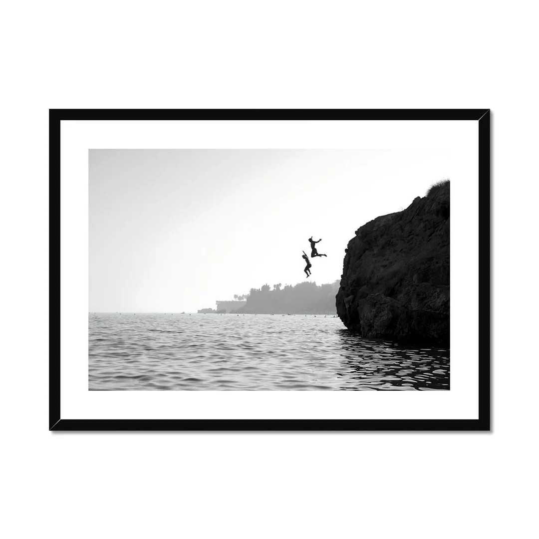 Black and White Ocean Minimalist Wall Art Framed Beach - Etsy | Etsy (US)