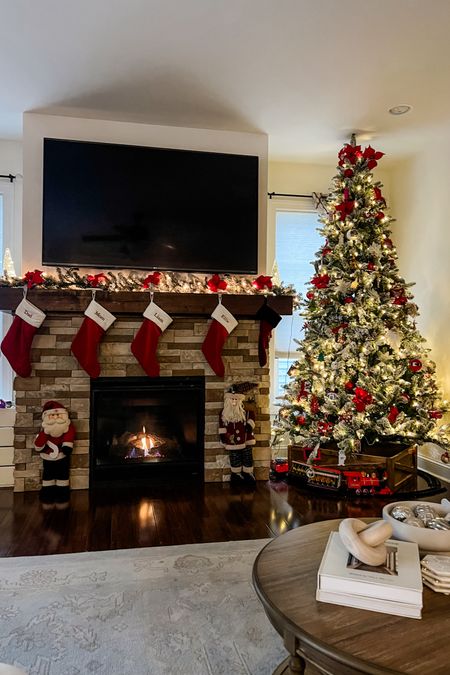Christmas home decor / holiday decor / flocked Christmas tree / Christmas mantle 

#LTKHoliday #LTKfindsunder100 #LTKhome