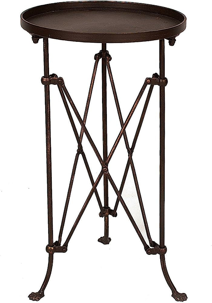 Creative Co-Op Round Metal Accent Table, Medium, Bronze | Amazon (US)