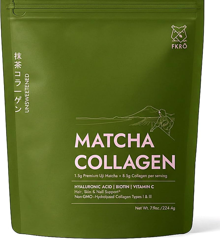 Amazon.com: FKRO Matcha Collagen Powder w Biotin, Hyaluronic Acid & Vitamin C - Healthy Hair, Ski... | Amazon (US)