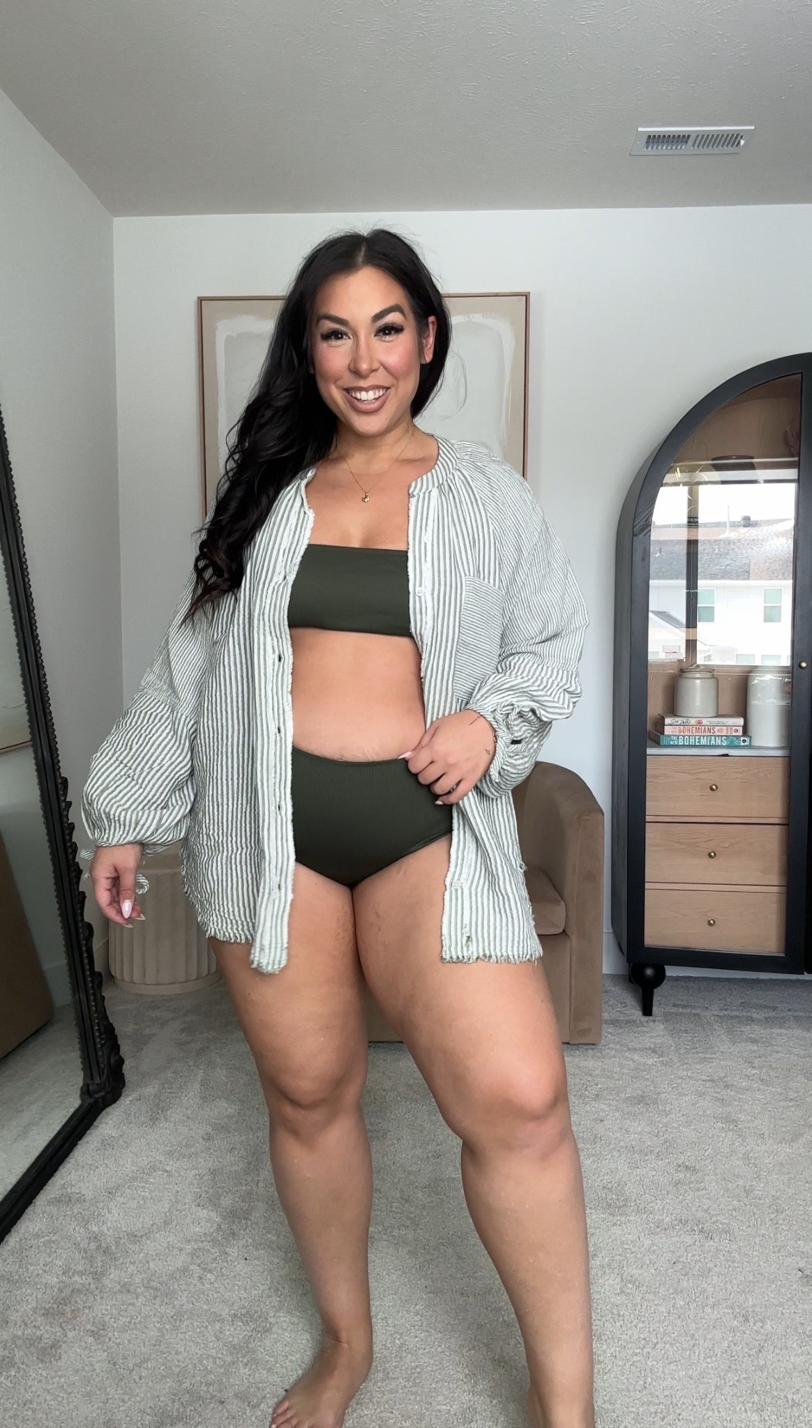 Midsize swimsuit from Aerie, wearing a size large top, bottom, and shirt!
-
-
-
Full coverage, swimsuit, midsize bikini, olive green swimsuit, size 14 swimwear, affordable swimwear 

#LTKMidsize #LTKSwim #LTKSeasonal