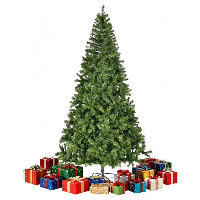 6ft Pre-Lit Artificial Christmas Tree with 250 Warm Lights, 1060 Tips, Hinged Full Pine Tree with Metal Stand | Target