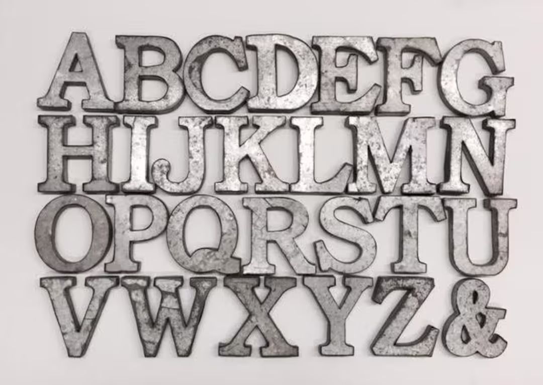 Metal Letters, 3 3/4" Wall Letters, Metal Letters For Wall, Galvanized Letters, Small Metal Lette... | Etsy (US)