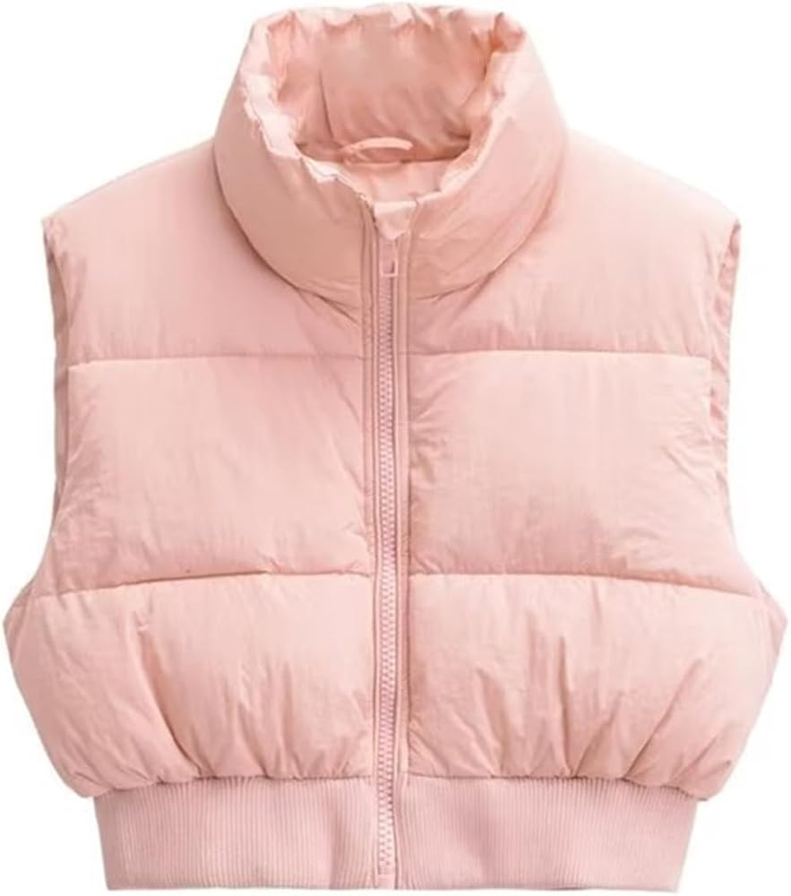 KEOMUD Women's Winter Crop Vest Lightweight Sleeveless Warm Outerwear Puffer Vest Padded Gilet | Amazon (US)