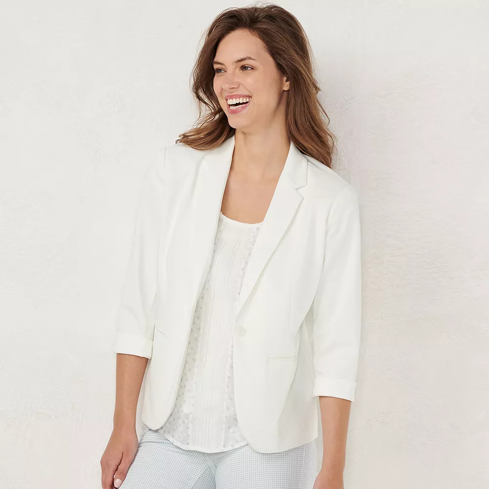 Petite LC Lauren Conrad Fitted Open-Front Blazer | Kohl's