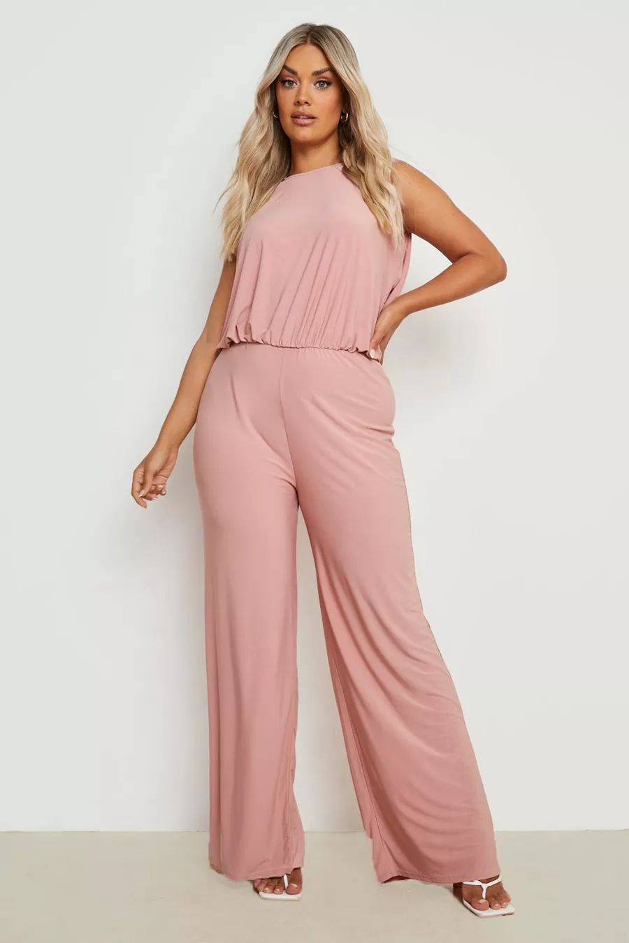 Plus Slinky Blouson Wide Leg Jumpsuit | Boohoo.com (UK & IE)