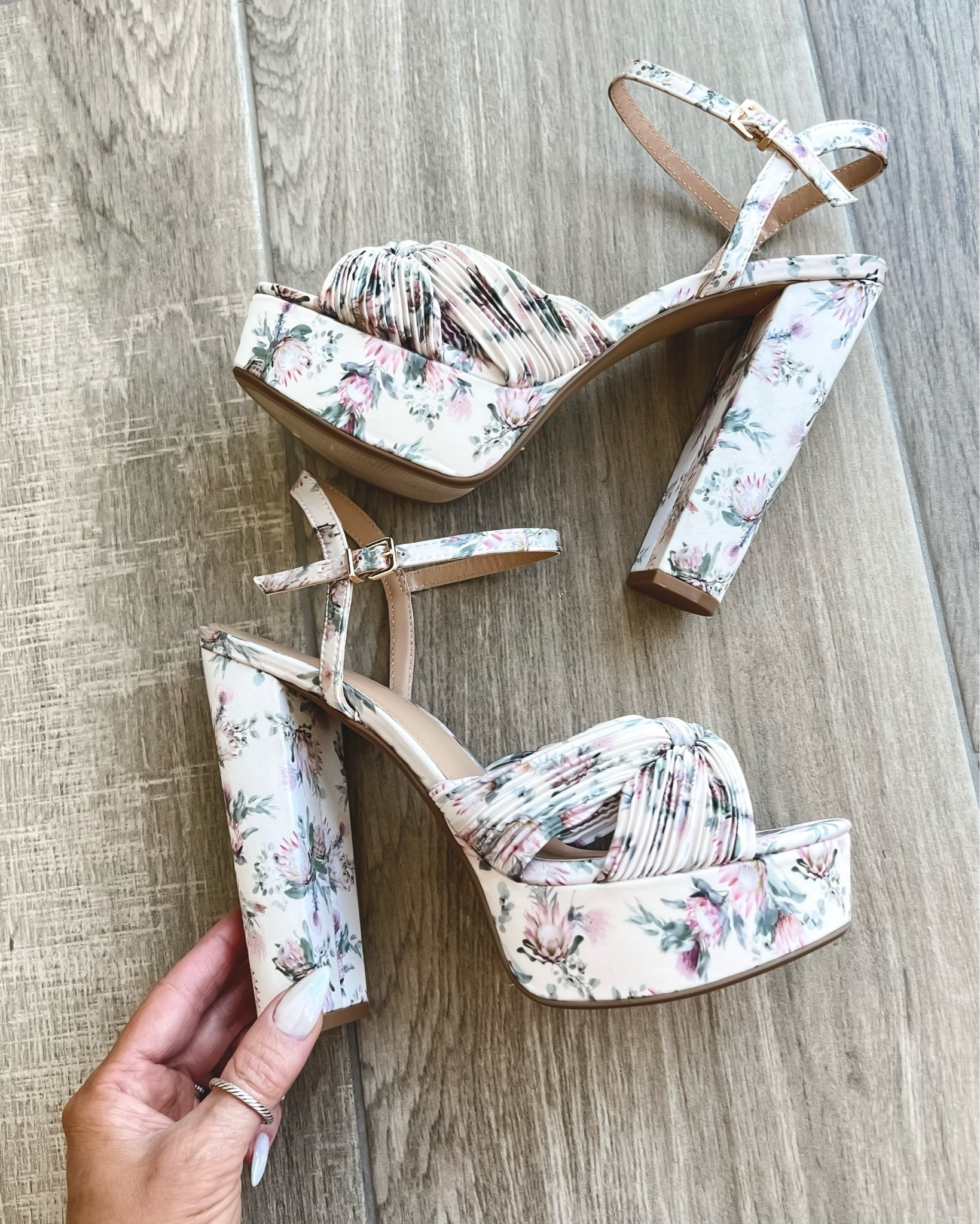 Sale: Platform floral heels..I sz up 1/2 sz for comfort 
Summer shoe trend 
#styletip

#LTKGiftGuide #LTKSeasonal #LTKsalealert