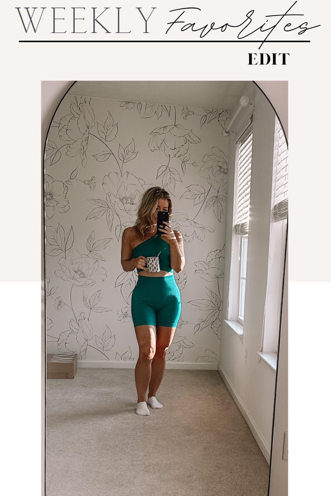 Teal workout set, Amazon bike shorts and sports bra matching set 

#LTKunder50 #LTKfit #LTKU