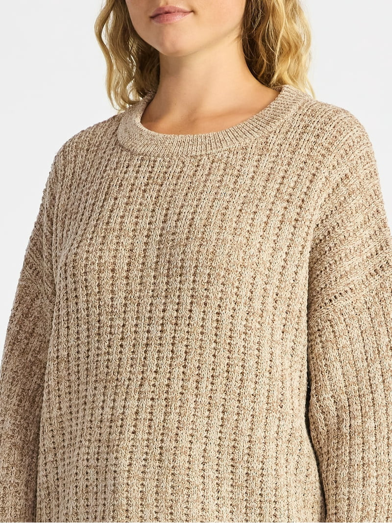 Time and Tru Women's and Women’s Plus Textured Stitch Sweater, Midweight, Sizes XS-4X - Walmart... | Walmart (US)
