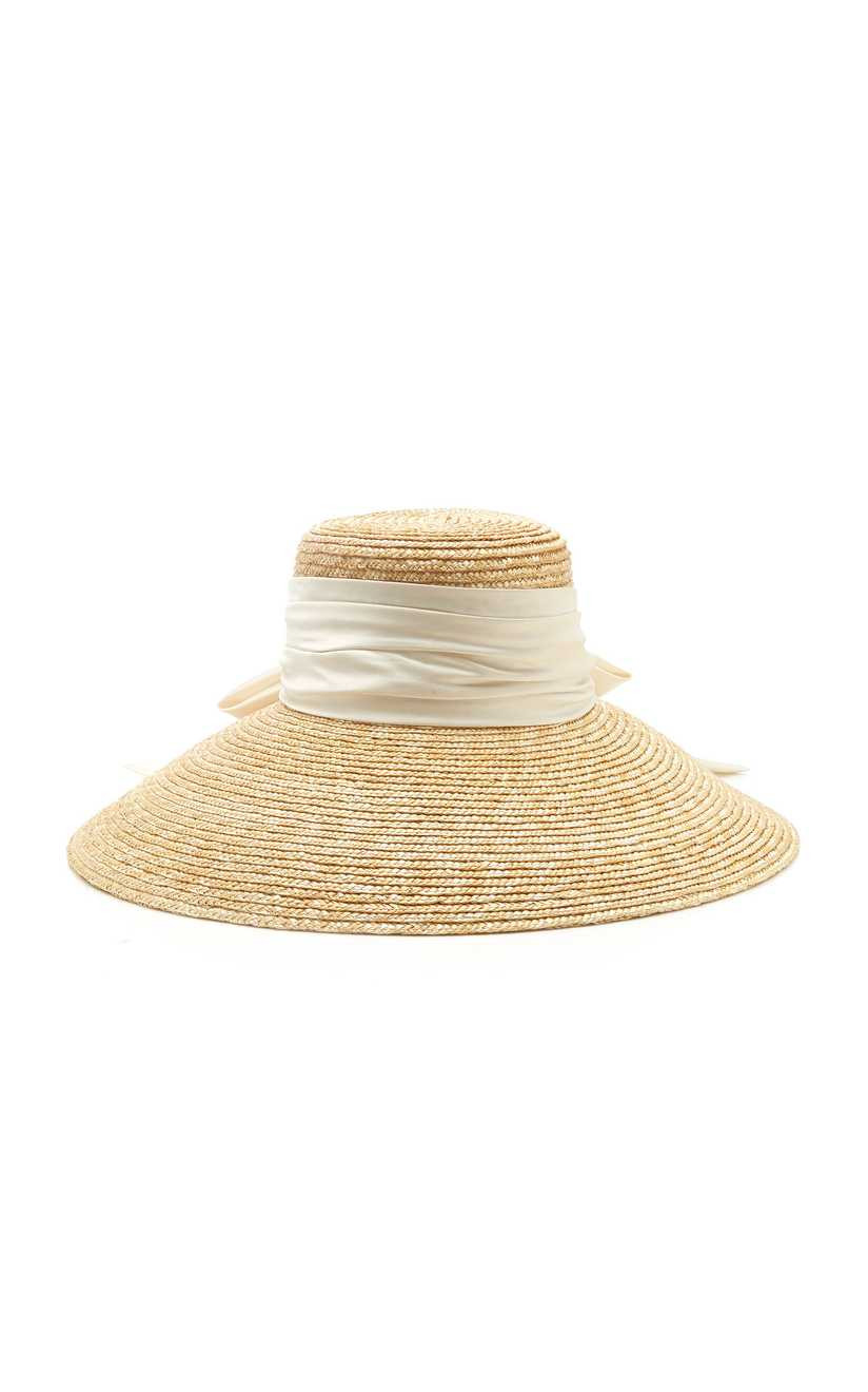 Mirabel Oversized Satin-Trimmed Straw Hat | Moda Operandi Global