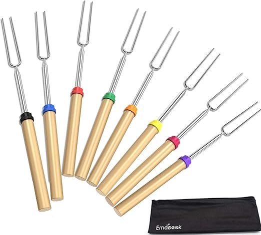 Amazon.com : Emopeak Marshmallow Roasting Sticks, Roasting Sticks with Wooden Handle 32 Inch Exte... | Amazon (US)