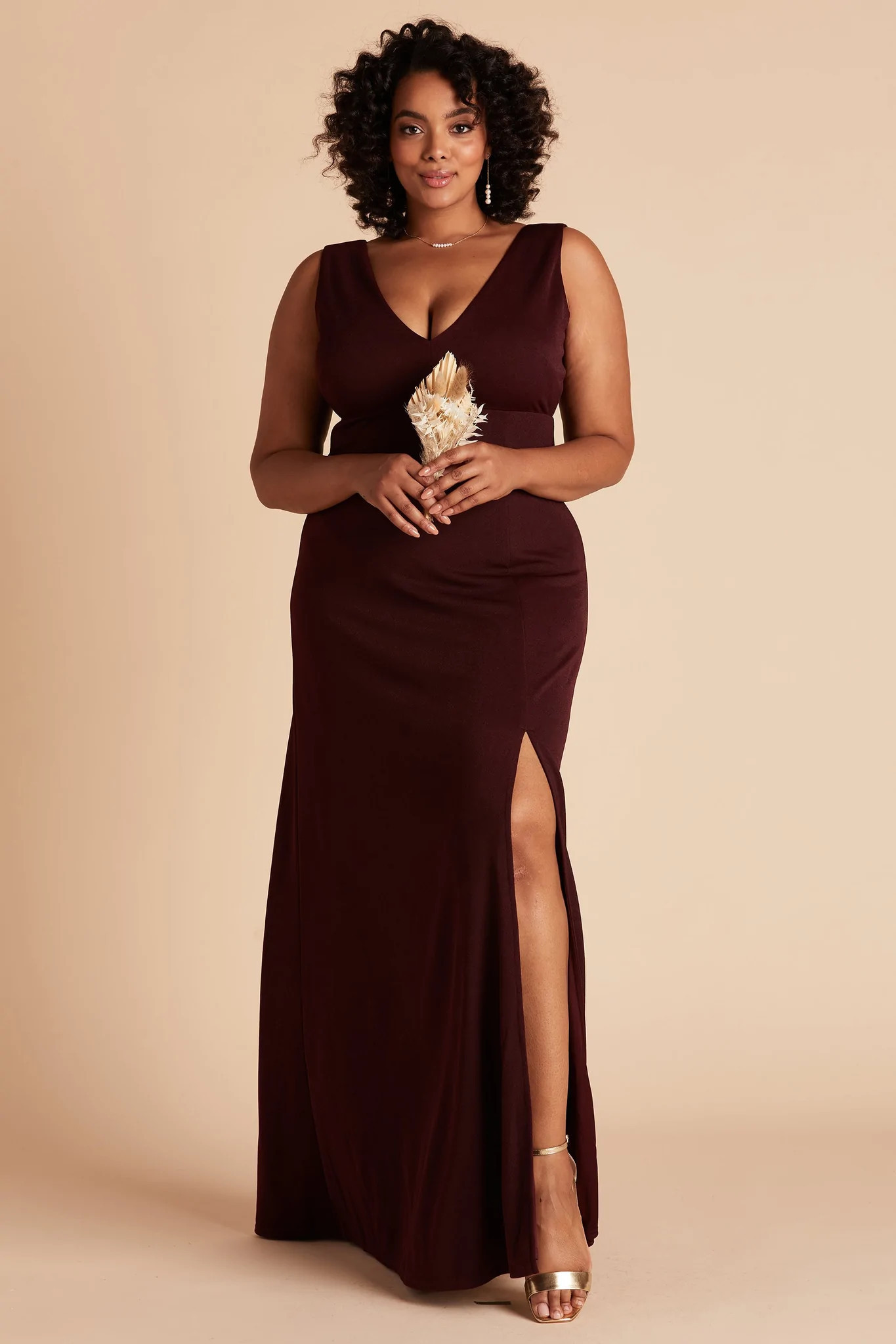 Shamin Crepe Dress Curve - Cabernet | Birdy Grey