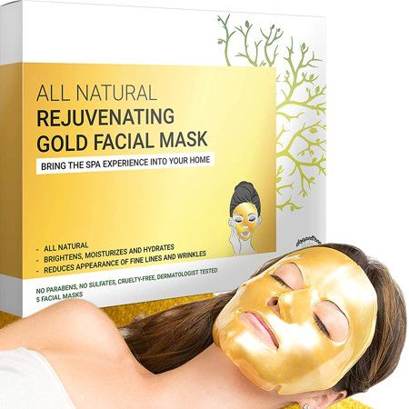 Gold Facial Mask - Premium Hydrogel Sheet Face Masks for Skin Care & Beauty Hydrating & Anti Aging - | Walmart (US)