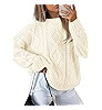 Womens Oversized Sweaters Cable Knit Crewneck Tops Long Sleeve Casual Outfits Winter 2025 | Amazon (US)