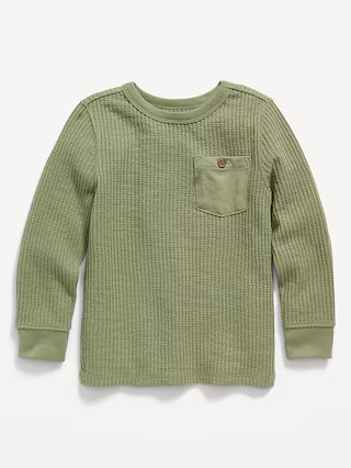 Unisex Thermal-Knit Long-Sleeve Pocket T-Shirt for Toddler | Old Navy (US)