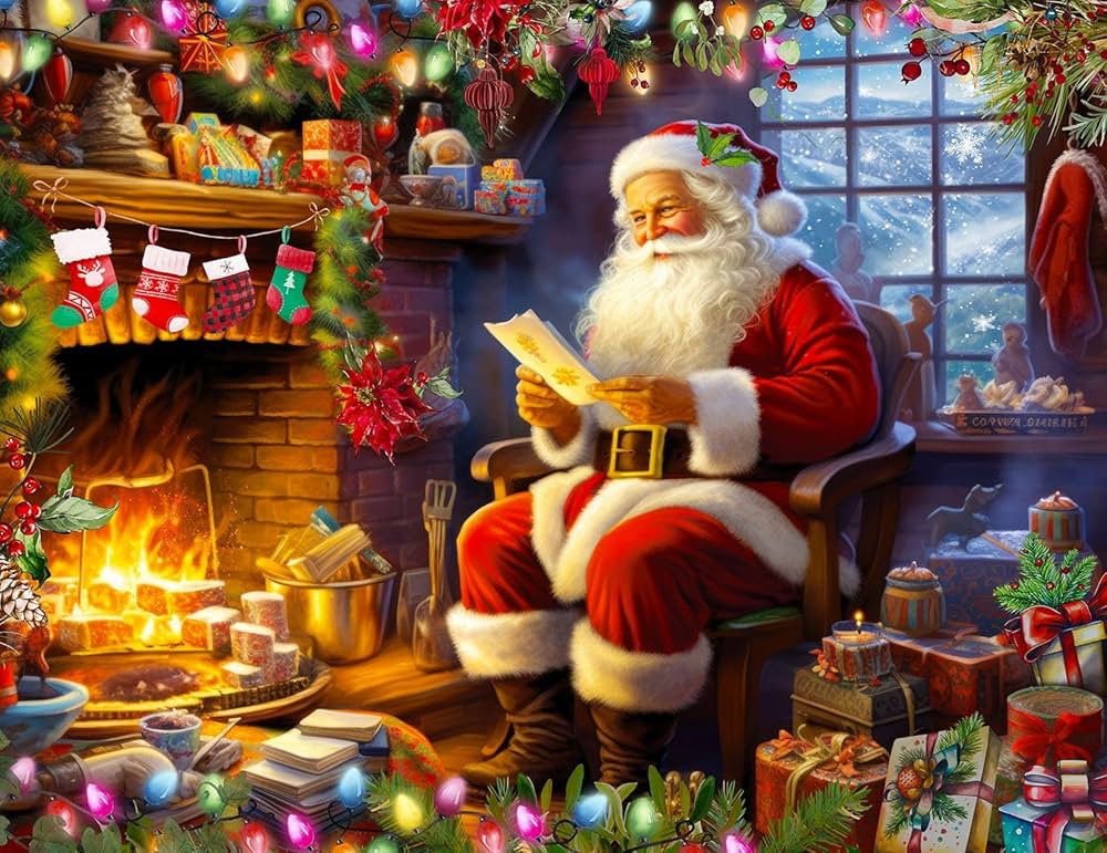 Springbok's Naughty or Nice 1000 Piece Jigsaw Puzzle is a Classic Image by Claudia McKinney of Sa... | Amazon (US)