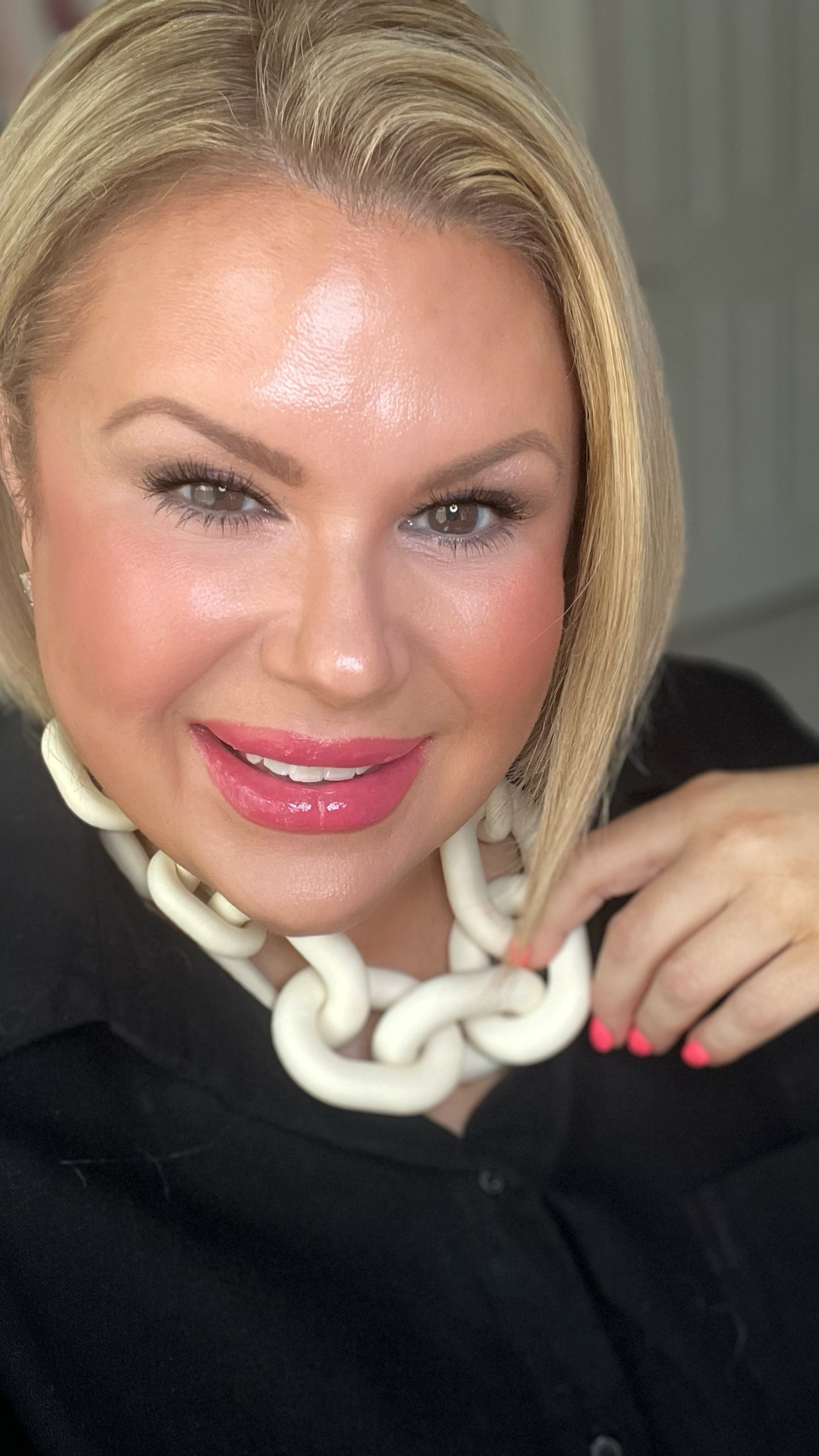 Fav chunky necklace in a spring summer color! I could not be happier! Also, I am in love with these diamonds stud earrings from Melinda Maria jewelry. They are the hello gorgeous studs in 10 mm.  

#LTKOver40 #LTKPlusSize #LTKStyleTip