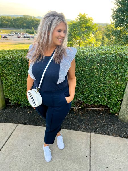 ✨SIZING•PRODUCT INFO✨
⏺ White & Blue Ruffle Tee - Med - TTS -Walmart 
⏺ Nautical Striped Round Crossbody Bag - 3 colors - Walmart 
⏺ Center Seam Stretch Comfortable Workwear Pants - XL - TTS - Walmart 
⏺ White Tennis Shoes 

📍Say hi on YouTube•Tiktok•Instagram ✨Jen the Realfluencer✨ for all things midsize-curvy fashion!

👋🏼 Thanks for stopping by, I’m excited we get to shop together!

🛍 🛒 HAPPY SHOPPING! 🤩

#walmart #walmartfinds #walmartfind #walmartfall #founditatwalmart #walmart style #walmartfashion #walmartoutfit #walmartlook  #workwear #work #outfit #workwearoutfit #workwearstyle #workwearfashion #workwearinspo #workoutfit #workstyle #workoutfitinspo #workoutfitinspiration #worklook #workfashion #officelook #office #officeoutfit #officeoutfitinspo #officeoutfitinspiration #officestyle #workstyle #workfashion #officefashion #inspo #inspiration #slacks #trousers #professional #professionalstyle #professionaloutfit #professionaloutfitinspo #professionaloutfitinspiration #professionalfashion #professionallook #dresspants #teacher #teacheroutfit #teacheroutfits #teacherlooks #teacherstyle #preppy #preppystyle #prep #preppyfashion #preppylook #preppyoutfit #preppyoutfitinspo #preppyoutfitinspiration #sneakersfashion #sneakerfashion #sneakersoutfit #tennis #shoes #tennisshoes #sneakerslook #sneakeroutfit #sneakerlook #sneakerslook #sneakersstyle #sneakerstyle #sneaker #sneakers #outfit #inspo #sneakersinspo #sneakerinspo #sneakerinspiration #sneakersinspiration 
#under20 #under30 #under40 #under50 #under60 #under75 #under100 #affordable #budget #inexpensive #budgetfashion #affordablefashion #budgetstyle #affordablestyle #curvy #midsize #size14 #size16 #size12 #curve #curves #withcurves #medium #large #extralarge #xl  

#LTKworkwear #LTKstyletip #LTKunder50