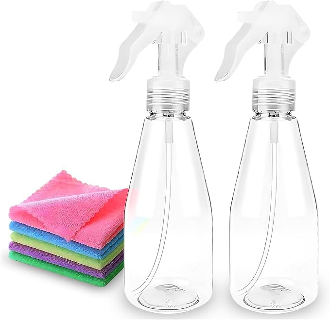 BRONZLO® Spray Bottles Pack of 2 200ml Water Spray Bottles Plant Mist Clear Empty Plastic Spraye... | Amazon (UK)
