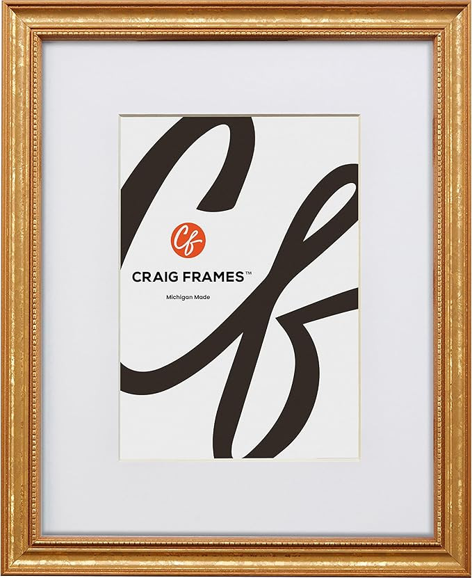 Craig Frames 11x14 Picture Frame with Mat for 8x10, Gold Ornate Style for Photos and Artwork, Woo... | Amazon (US)
