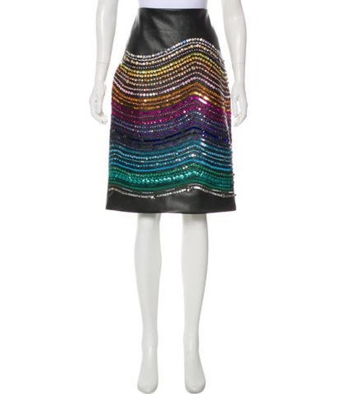 Romance Was Born Embellished Faux Leather Skirt Black Romance Was Born Embellished Faux Leather Skirt | The RealReal