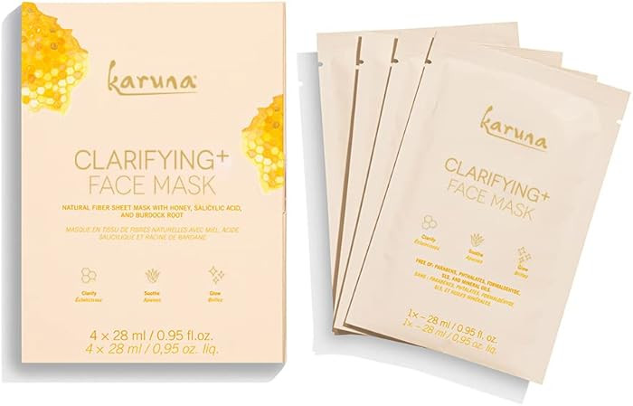 Karuna Skin - Clarifying+ Sheet Masks for Clear Skin, Moisturizing & Hydrating Face Masks Skincar... | Amazon (US)