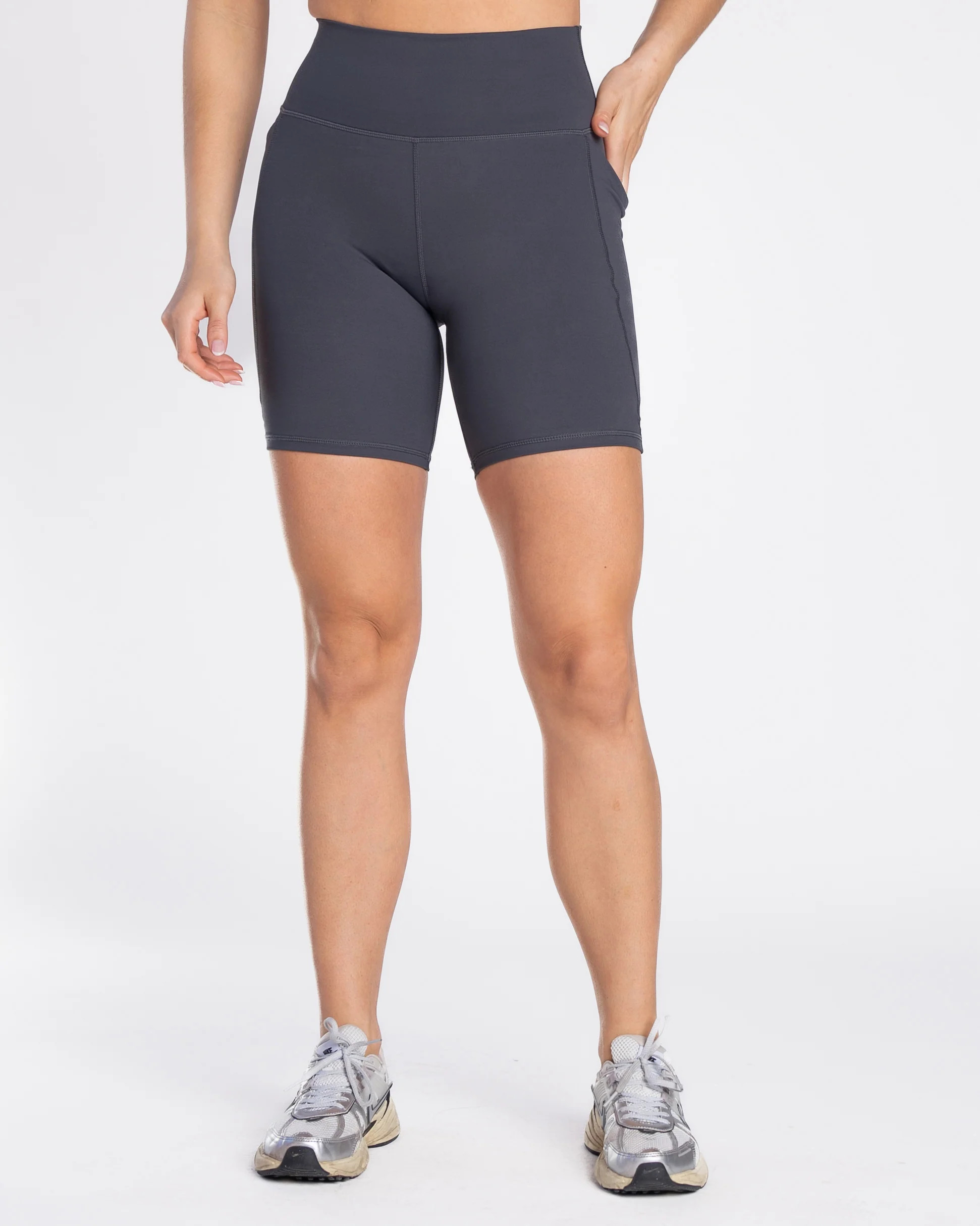 Lux High Waisted Rio Shorts (7 in. inseam) - Magnet | Senita Athletics