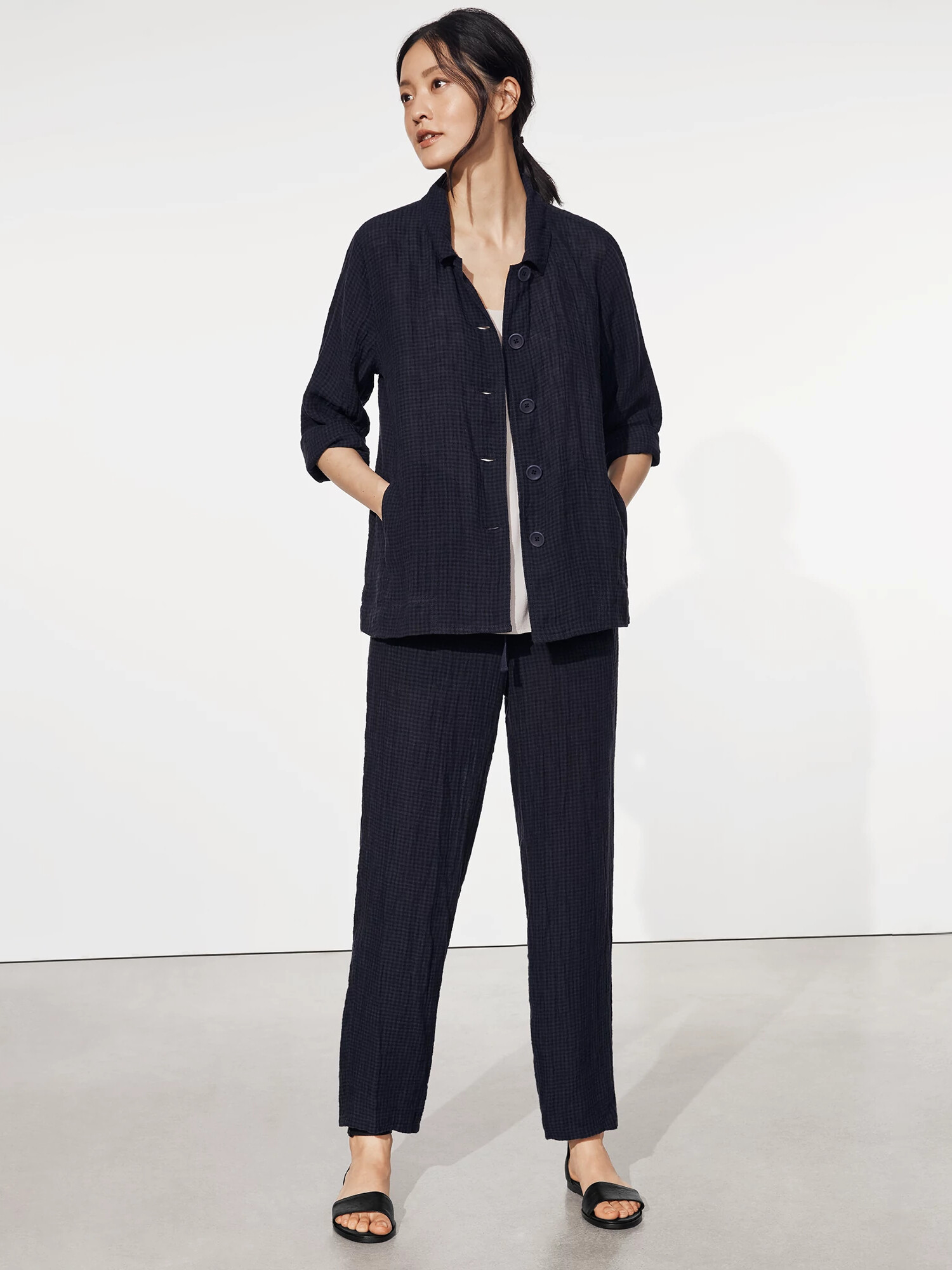 Puckered Organic Linen Jacket | Eileen Fisher