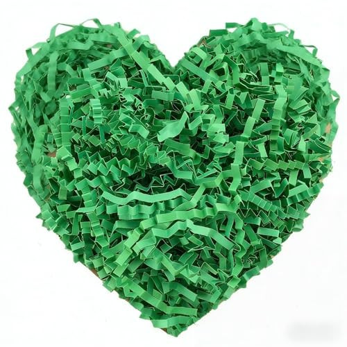 Crinkle Cut Paper Shred Filler, Raffia Paper Shredded Paper Stuffing for Gifts Wrapping Baskets Box Filling Easter Party Supply (Green) | Amazon (US)