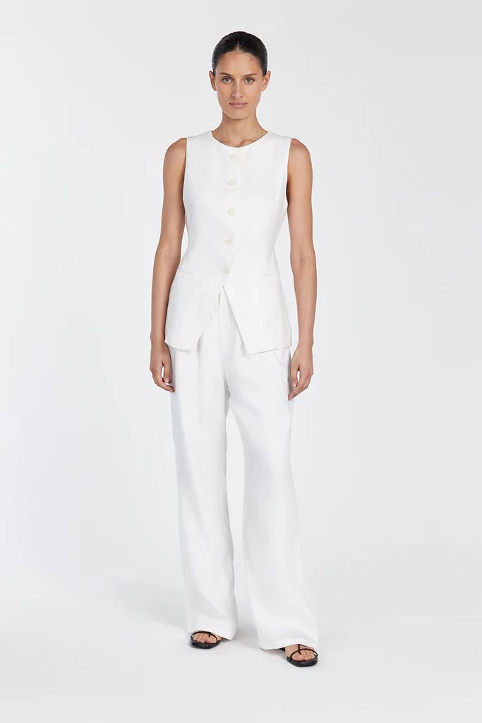 NORAH WHITE LINEN PANT | DISSH