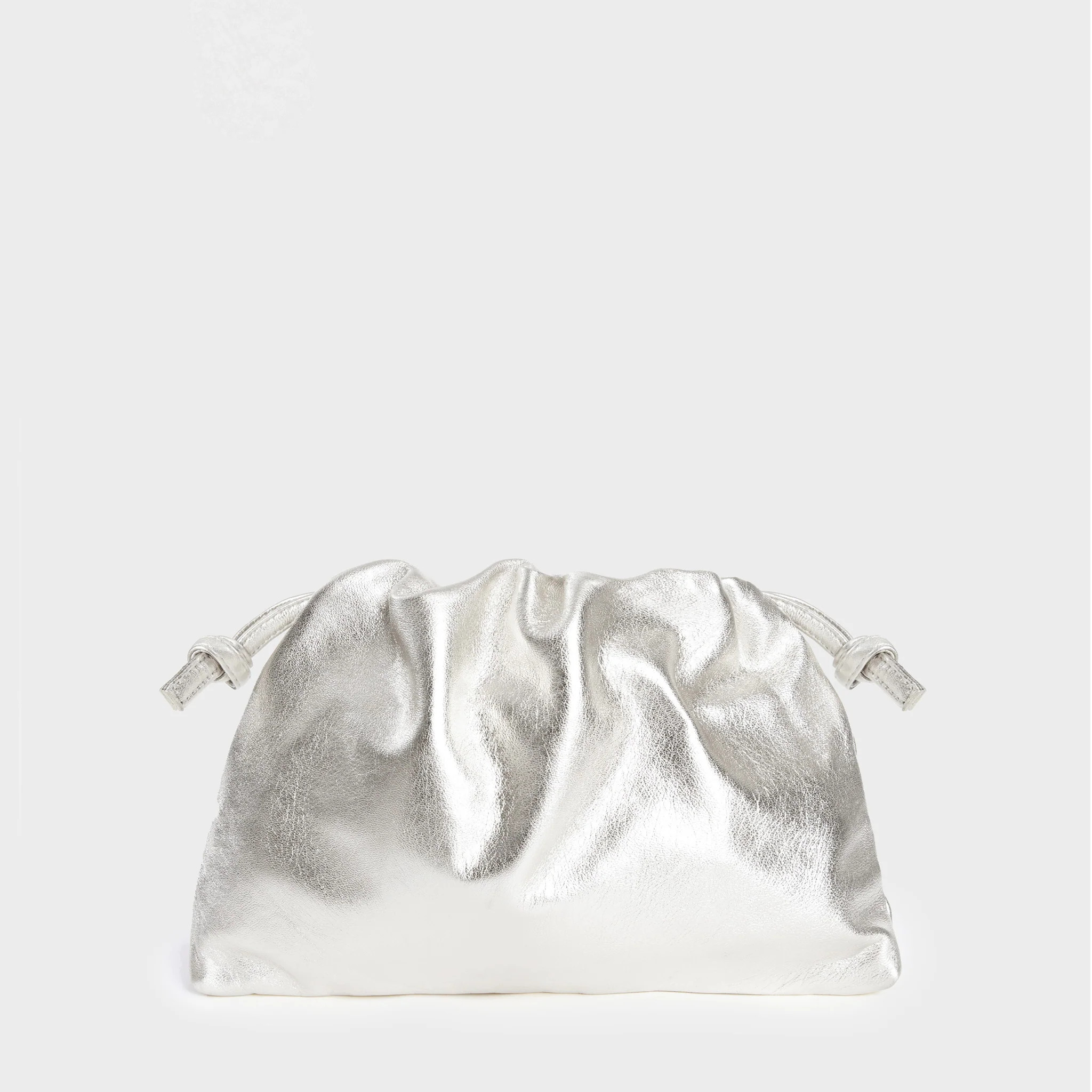 Monica- Clutch- Bag- Italian Leather Silver | LEMIZ | LEMIZ