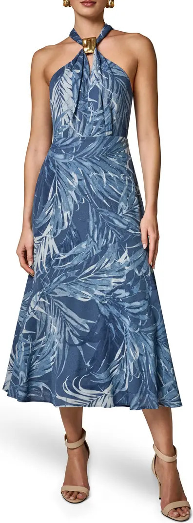 Donna Karan New York Leaf Print Hardware Detail Dress | Nordstrom | Nordstrom