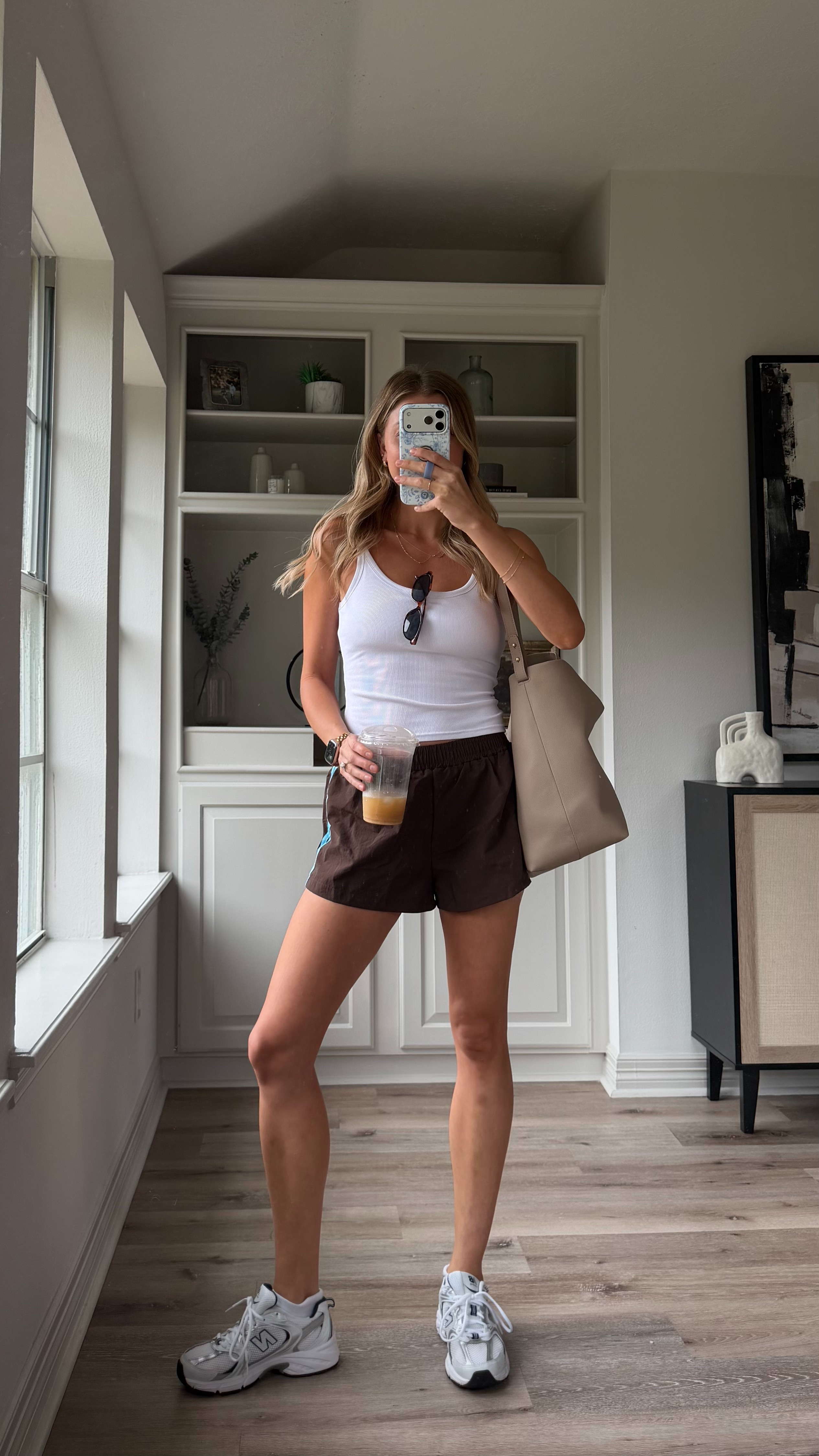 Cute, athleisure mom ootd for summer! Wearing S in bra tank, S track shorts  

 #LTKootd #LTKmomlife