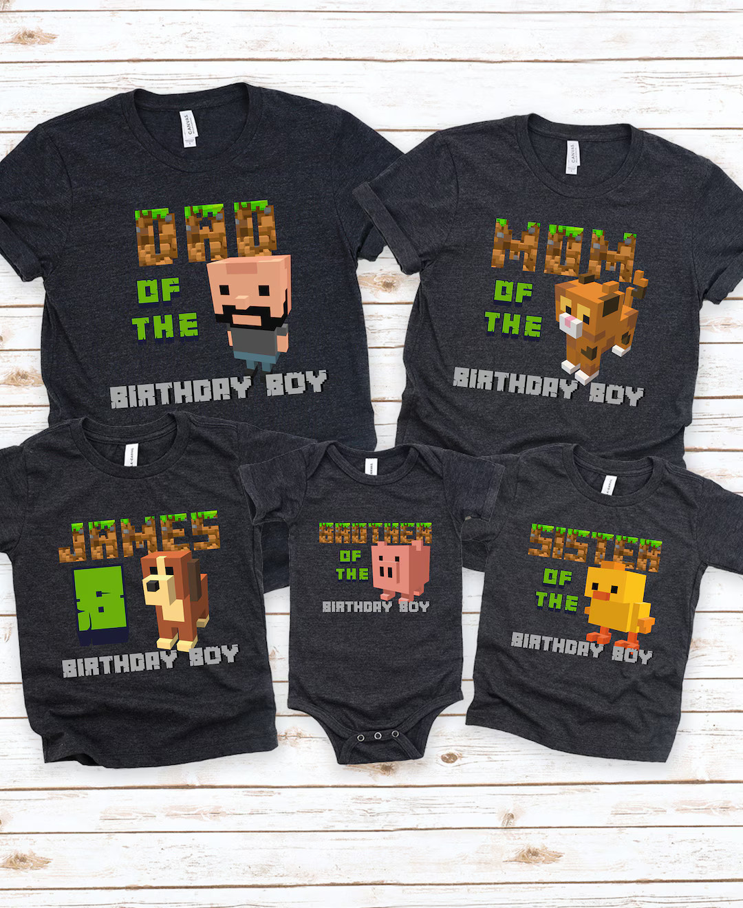 Personalized Mine Craft Shirt Gift for Birthday Boy Custom - Etsy | Etsy (US)