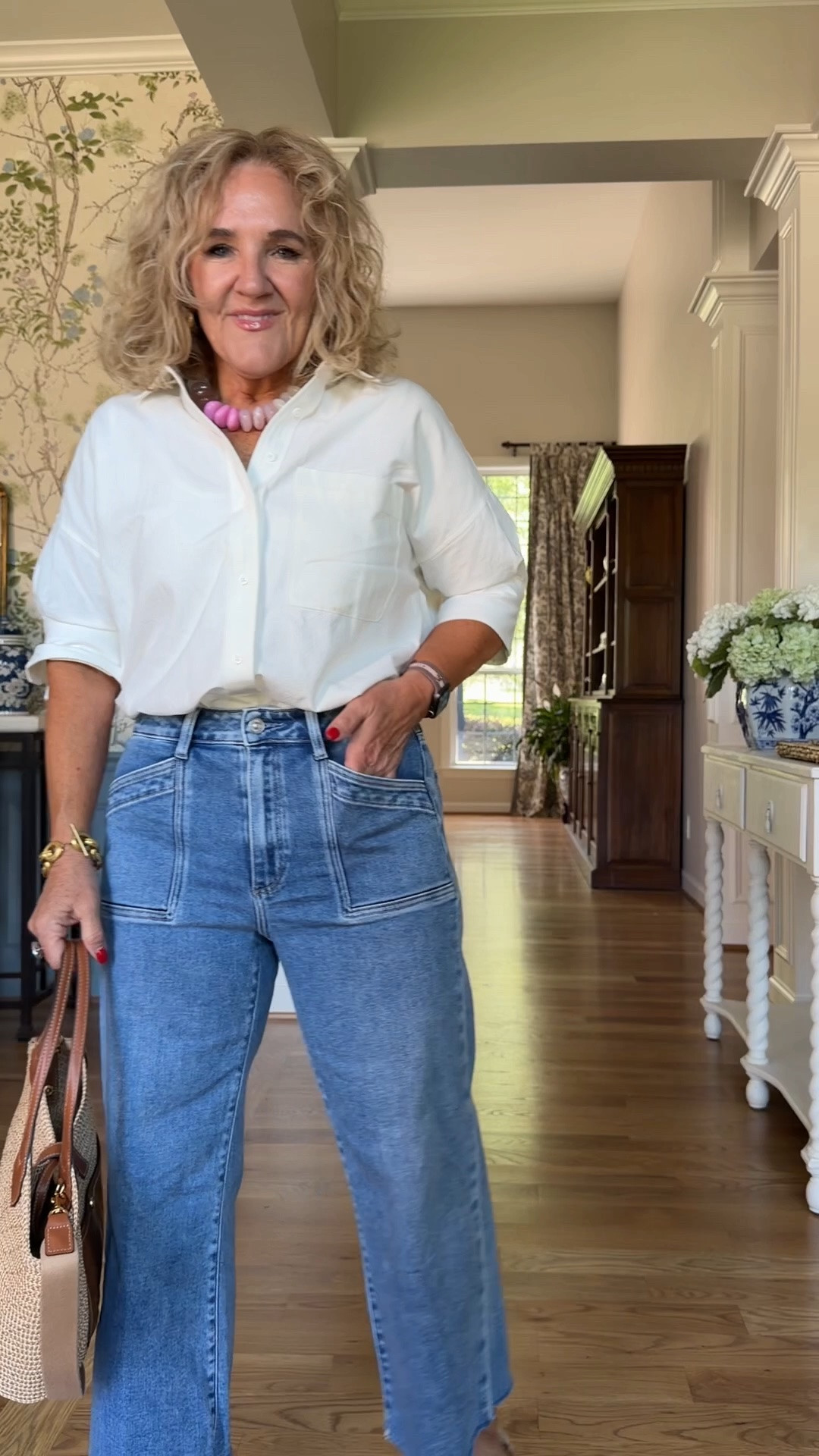 My favorite cropped denim is on the Nordstrom anniversary sale. I am wearing a 29 petite but you could get them and cut them to any length since they are a raw hem. 
I’ll also Link them at Anthropologie and they are available in petite they’re just not on sale
Top size small
10% off my bag with code NANETTE

#LTKOver40 #LTKSaleAlert #LTKootd