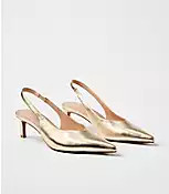 Metallic Slingback Kitten Heels | LOFT